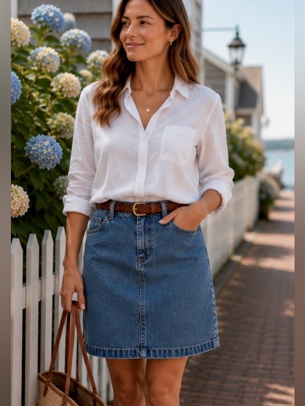 Lauren Ralph Lauren Denim Mini Skirt Soft Stretch Medium Wash Size 14